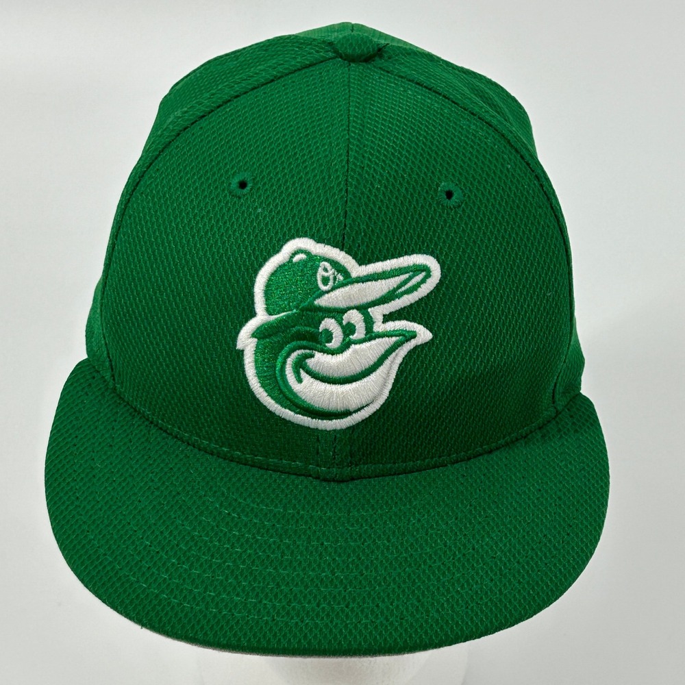 New Era 59Fifty Baltimore‎ Orioles MLB Official On Field Fitted Hat Green 7 1/4